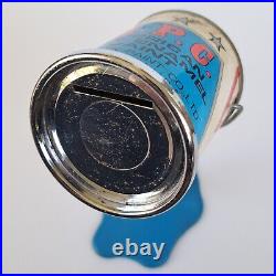 Vintage Bank Pop Art APC American Enamel Paint Can Coin Blue Frozen Moment