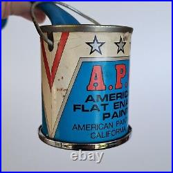 Vintage Bank Pop Art APC American Enamel Paint Can Coin Blue Frozen Moment