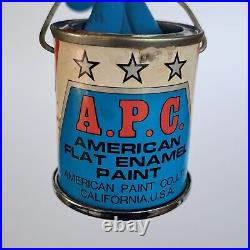 Vintage Bank Pop Art APC American Enamel Paint Can Coin Blue Frozen Moment