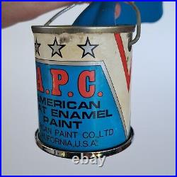 Vintage Bank Pop Art APC American Enamel Paint Can Coin Blue Frozen Moment