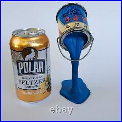 Vintage Bank Pop Art APC American Enamel Paint Can Coin Blue Frozen Moment