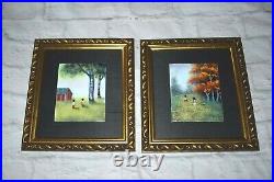 Vintage DOM MINGOLLA Enamel on Copper 2 Paintings Signed #1