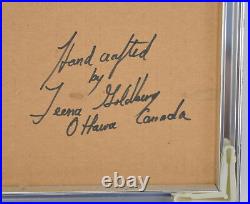 Vintage Enamel Painting on Copper Disk Milkweed Pods sgd Teena Goldberg Canadian