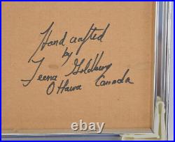 Vintage Enamel Painting on Copper Disk Milkweed Pods sgd Teena Goldberg Canadian