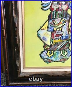 Vintage Jovan Obican Original Painted Enamel On Copper Signed Framed Art