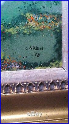Vintage Louis Cardin Framed, Signed Numbered Enamel Copper Painting