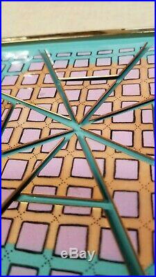 Vintage Mid Century Modern Enamel Copper Painting Sculpture Geometric Abstract