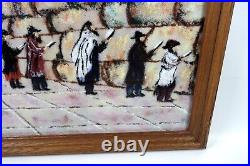 Vintage Painting by Mark Moses Using Enamel Copper Jerusalem Wailing Wall