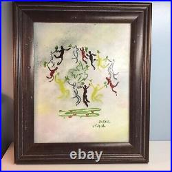 Vintage Picasso La Ronde Enamel On Copper With Certificate Dated 1989