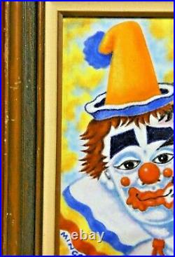 Vintage Signed MINGOLLA Enamel on Copper Clowns For Collector's & Collections