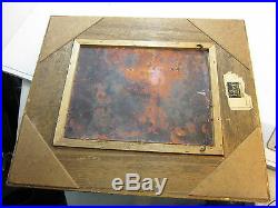 Vintage Signed Max Karp Enamel On Copper Framed Painting 12 X 9