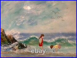 Vintage art enamel painting on copper by French artist Jean Lucey signed framed