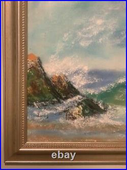 Vintage art enamel painting on copper by French artist Jean Lucey signed framed