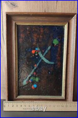 Vintage painting (enamel) on a copper plate. 1986