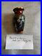 Vtg antique mini miniature enamel hand painted French art glass vase 2.5 Leroy