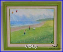 Walt Litt Enamel on Copper Framed Painting Day with a Kite