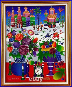Yuri Gorbachev Original Painting, Holiday, Oil on canvas, gold, bronze, enamel