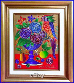 Yuri Gorbachev Original Painting Perrot oil on canvas, gold, enamel