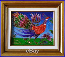 Yuri Gorbachev Original Painting The fire Bird oil on canv, gold, enamel